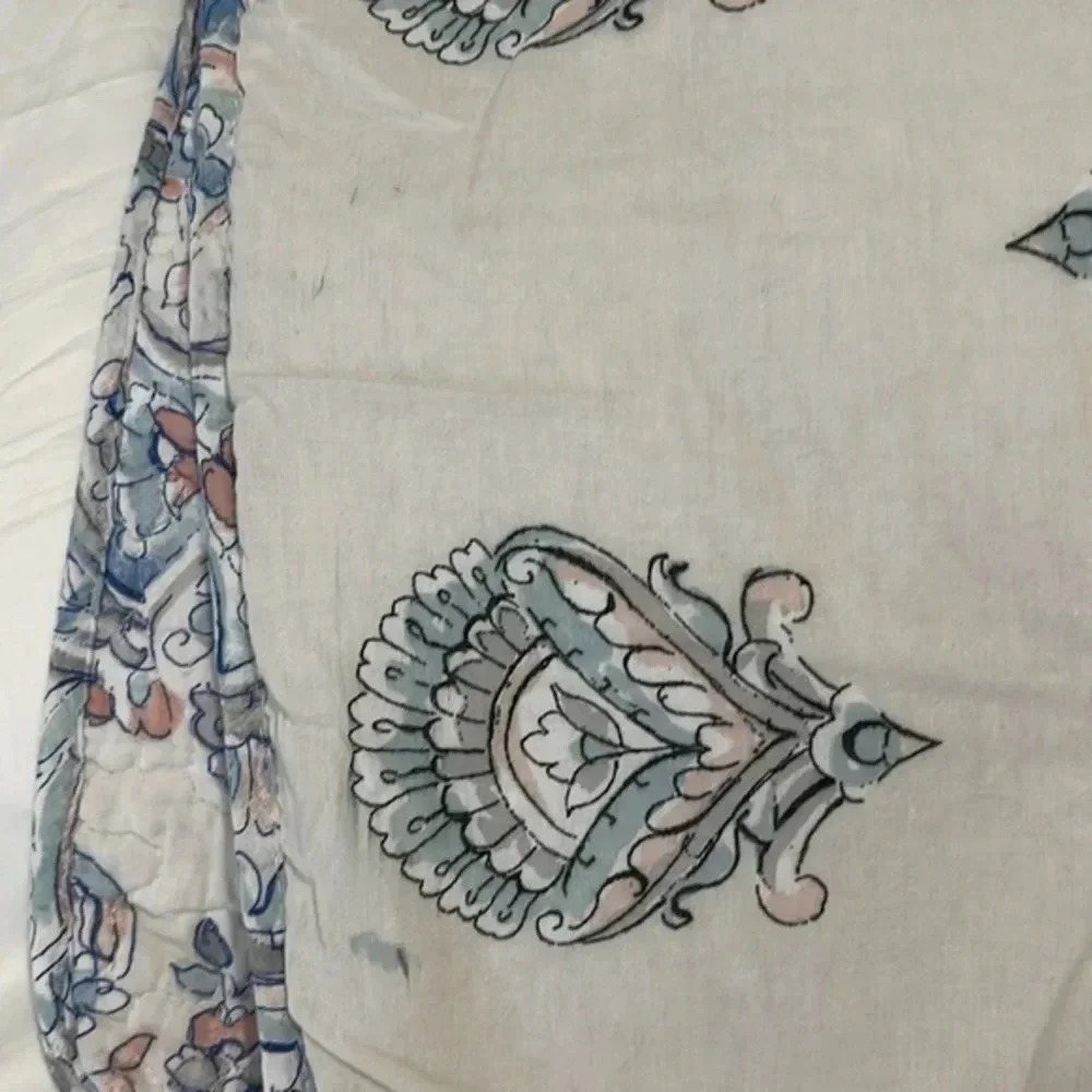 Rachel Ashwell Quilted Pillow Covers Paisley Floral
Blue White Size 21x37 Set - Picture 6 of 10